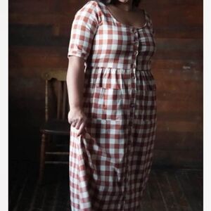 Little Cottonwood  Red Check Prairie Midi Dress